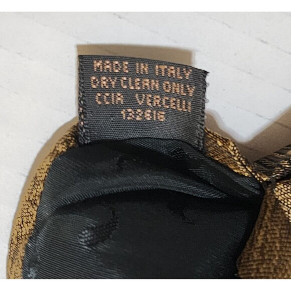 Winn Bros Made in Italy Mens Silk Tie 3.5"x56" Brown Black Red Ladies Cocktails - Picture 6 of 6